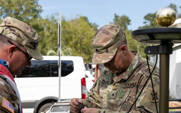 868th Engineer Co. Sets Up POD and Raises Flag in Suwannee County