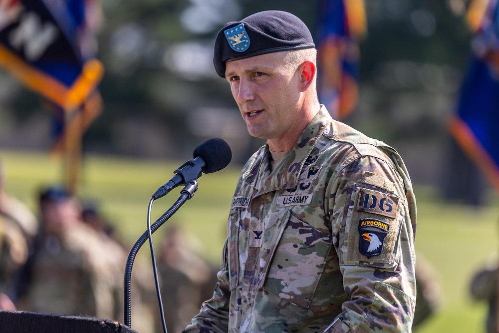 Colonel Tyler Partridge Assumes Command of Troops at Fort Campbell, KY