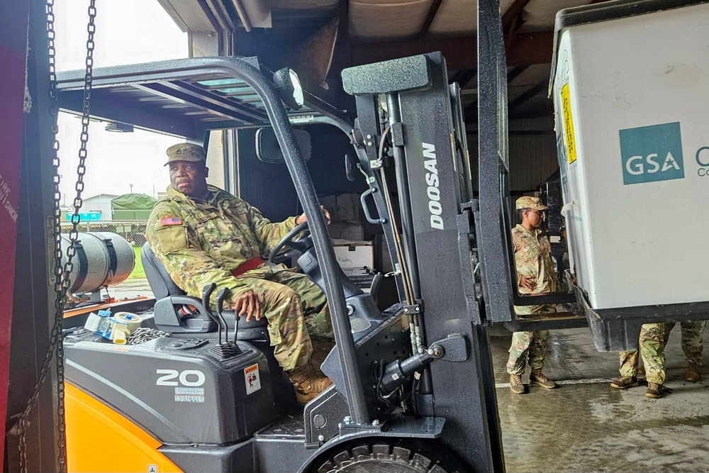 51st CSSC Task Force load personal protective equipment