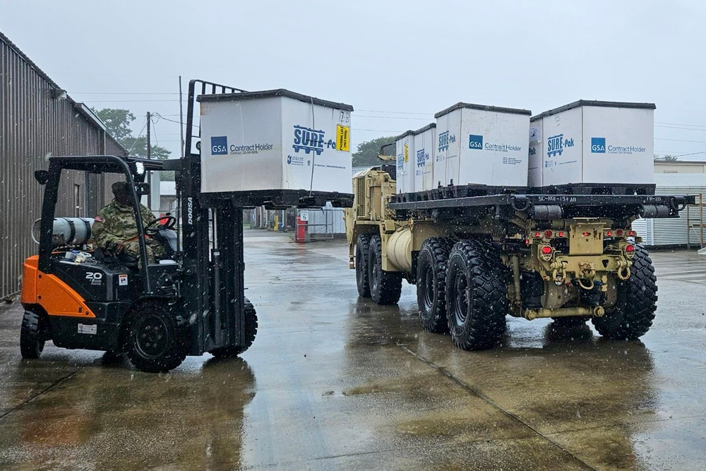 751st CSSC Task Force load personal protective equipment