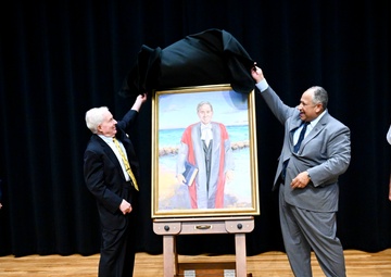 Secretary Del Toro Unveils a Portrait with Professor Emeritus John B. Hattendorf in Honor of Professor Hattendorf