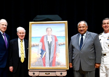 Secretary Del Toro Unveils a Portrait with Professor Emeritus John B. Hattendorf in Honor of Professor Hattendorf