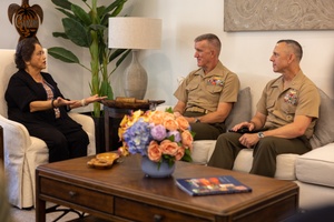 BGen Watson, CG MCWL, is conducting an interview with Kimberly Underwood, Insight Magazine Senior Editor