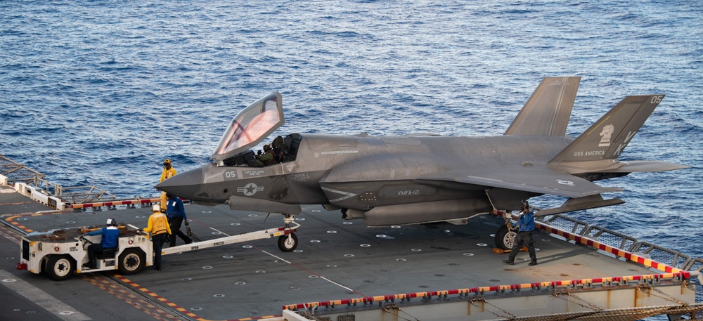 Flight Deck Operations Aboard USS America (LHA 6)