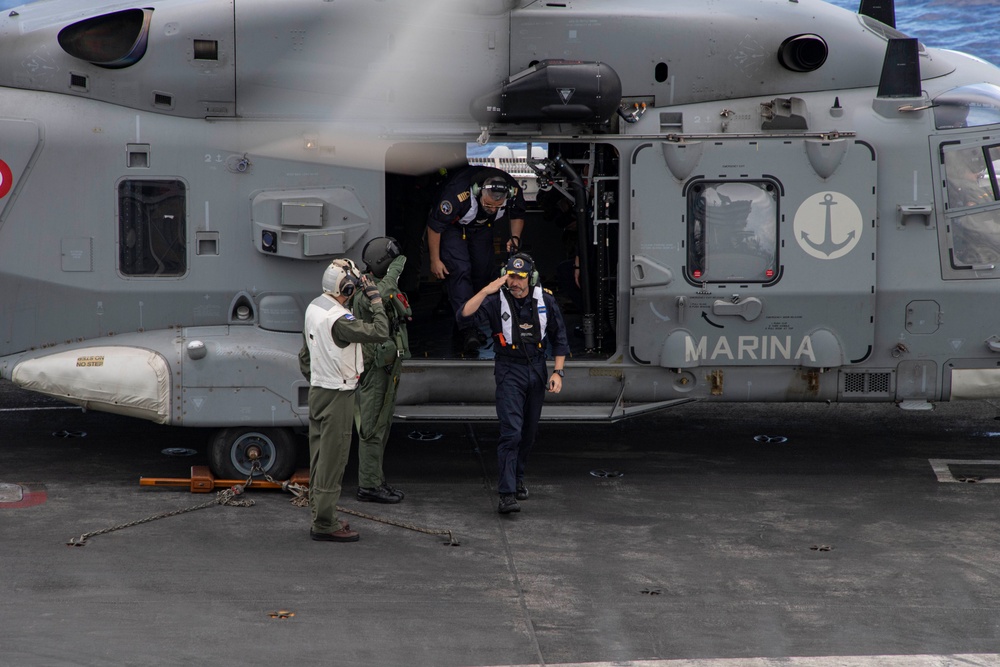 Rear Adm. Giancarlo Ciappina visits USS Abraham Lincoln