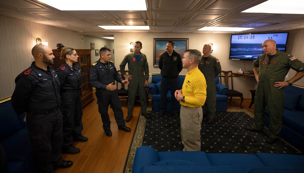 RADM Sean Bailey Welcomes Italian Navy Staff During Shipboard Tour