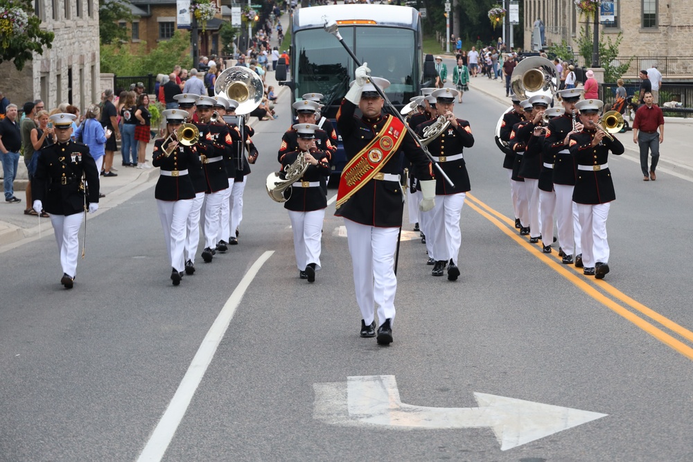 The 2nd Marine Aircraft Wing (MAW) Band performs at the opening parade of the Fergus Scottish Festival &amp; Highland Games