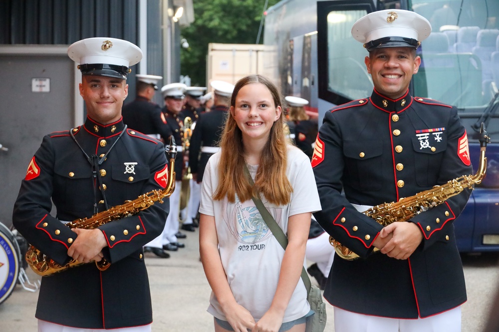 The 2nd Marine Aircraft Wing (MAW) Band performs at the opening parade of the Fergus Scottish Festival &amp; Highland Games