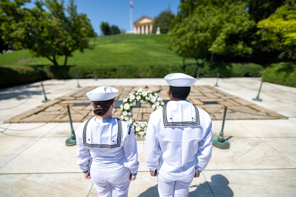 JFK Sailors visit Arlington National Cemetery to Honor PT-109 Crew