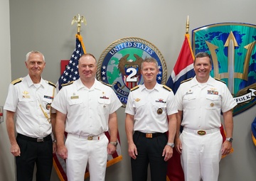 Vice Commander, U.S. Second Fleet, Meets with Rear Adm. Berdal of Norwegian Navy