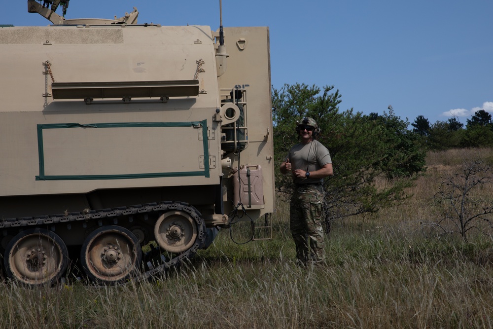 B Battery, 1st Battalion, 201st Field Artillery Regiment reacts to contact and shoots illumination rounds during Northern Strike 2024