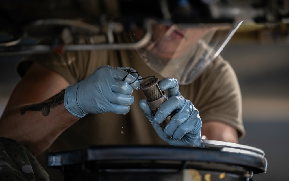 MacDill crew chiefs prepare KC-135s for aerial refueling missions during BE 24-3