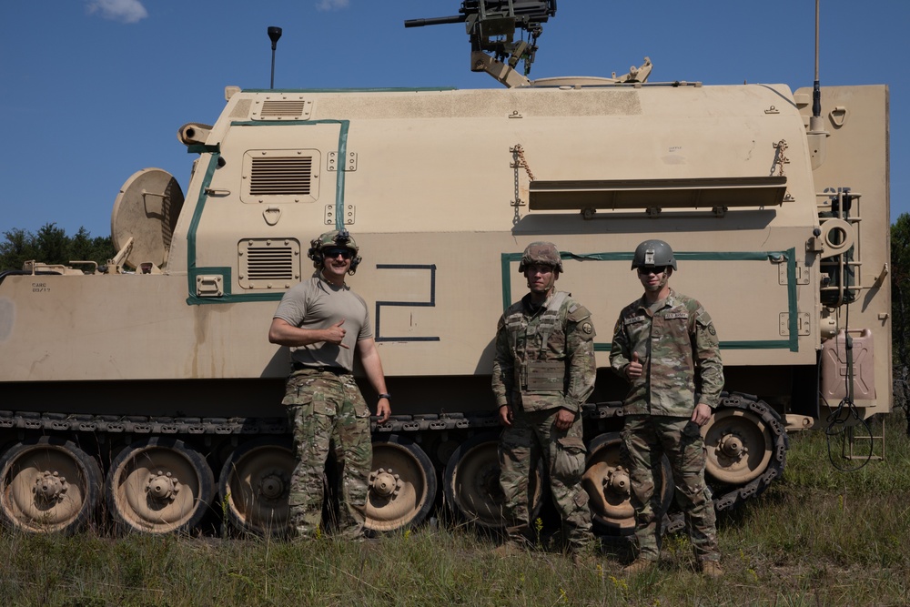 B Battery, 1st Battalion, 201st Field Artillery Regiment reacts to contact and shoots illumination rounds during Northern Strike 2024