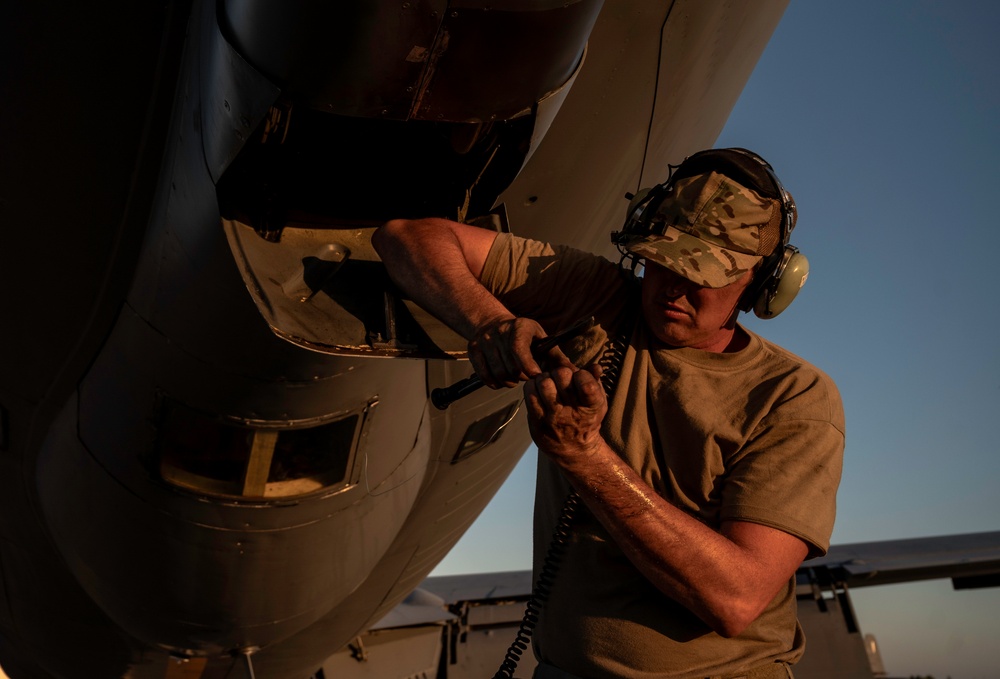 MacDill crew chiefs prepare KC-135s for aerial refueling missions during BE 24-3