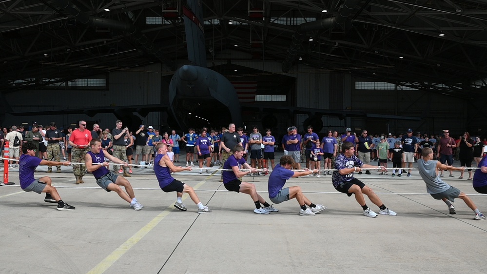 167th Airlift Wing hosts first Fire Truck Pull event for area high schoolers