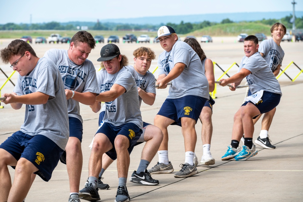 167th Airlift Wing hosts first Fire Truck Pull event for area high schoolers