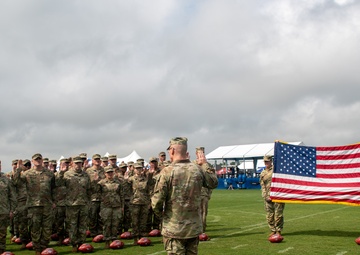 Hoosier Guardsmen participate in Salute to Service Day at colts training camp