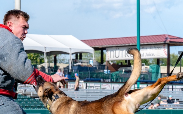 JBSA senior leader, service members participate at Missions Baseball military appreciation event