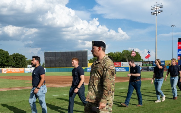 JBSA senior leader, service members participate at Missions Baseball military appreciation event