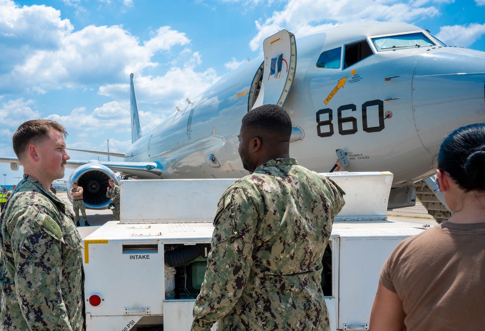 U.S. Navy P-8A Aircraft Return to NAS Jacksonville After Tropical Storm Debby Evacuation