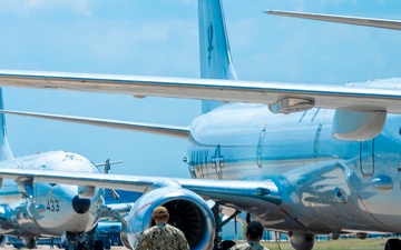 U.S. Navy P-8A Aircraft Return to NAS Jacksonville After Tropical Storm Debby Evacuation