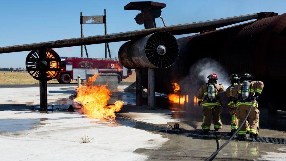 60th CES conducts live-burn training with local fire department