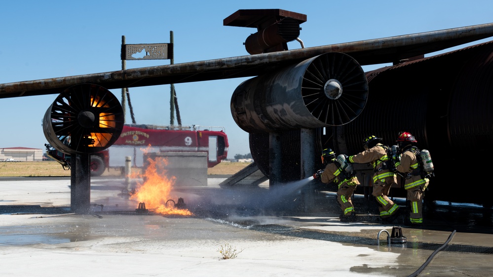 60th CES conducts live-burn training with local fire department