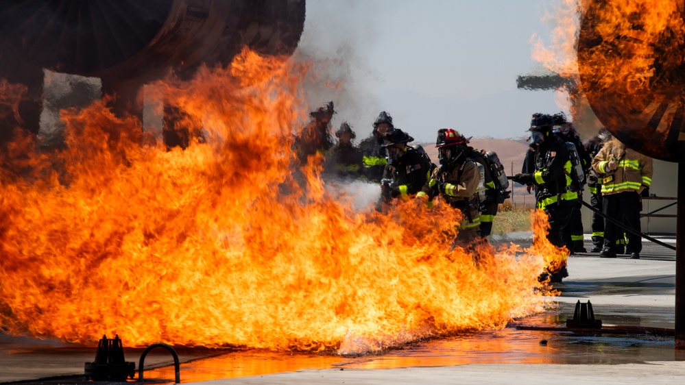 60th CES conducts live-burn training with local fire department