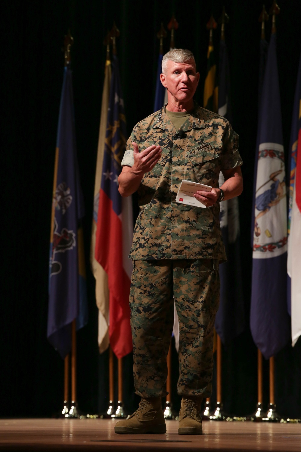 Lt. Gen. Karsten S. Heckl transfers command to Lt. Gen Eric E. Austin during MCCDC Change of Command