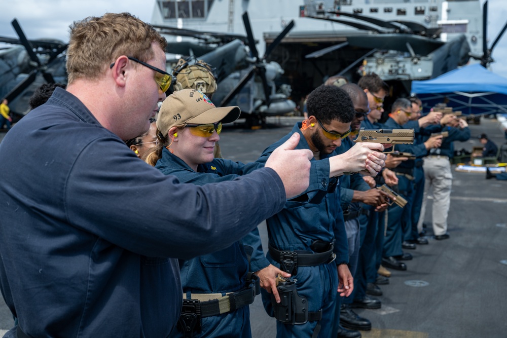 Live-fire exercises at sea aboard USS Somerset