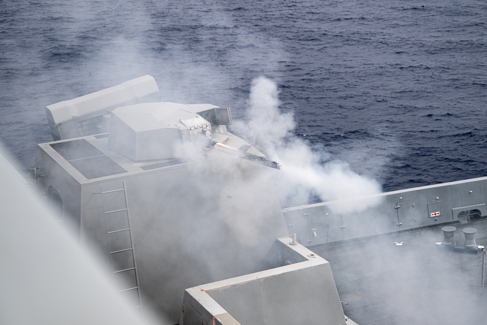 Live-fire exercises at sea aboard USS Somerset