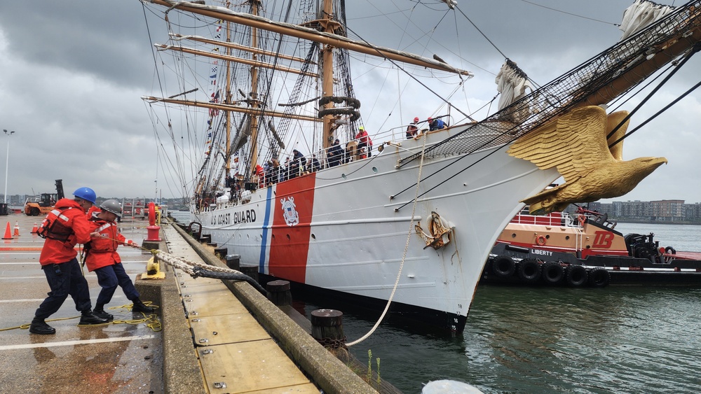 U.S. Coast Guard Cutter Eagle arrives in Boston