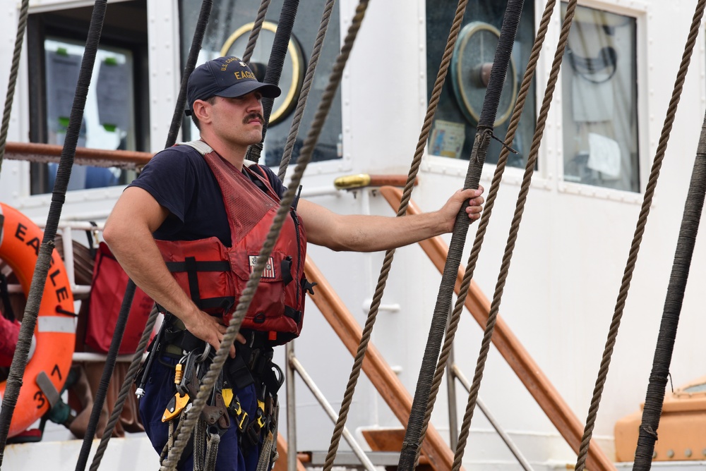 U.S. Coast Guard Cutter Eagle arrives in Boston