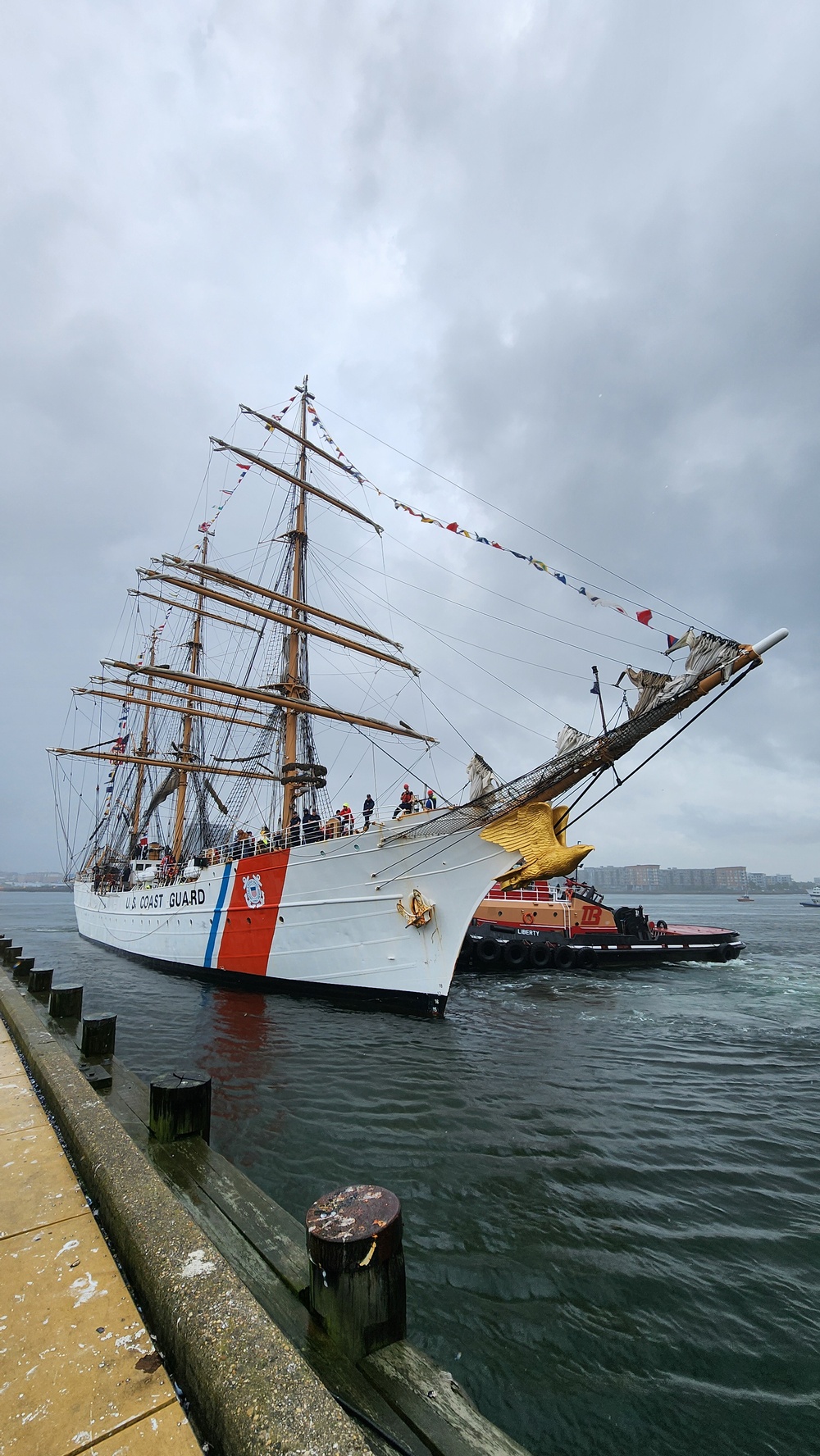 U.S. Coast Guard Cutter Eagle arrives in Boston