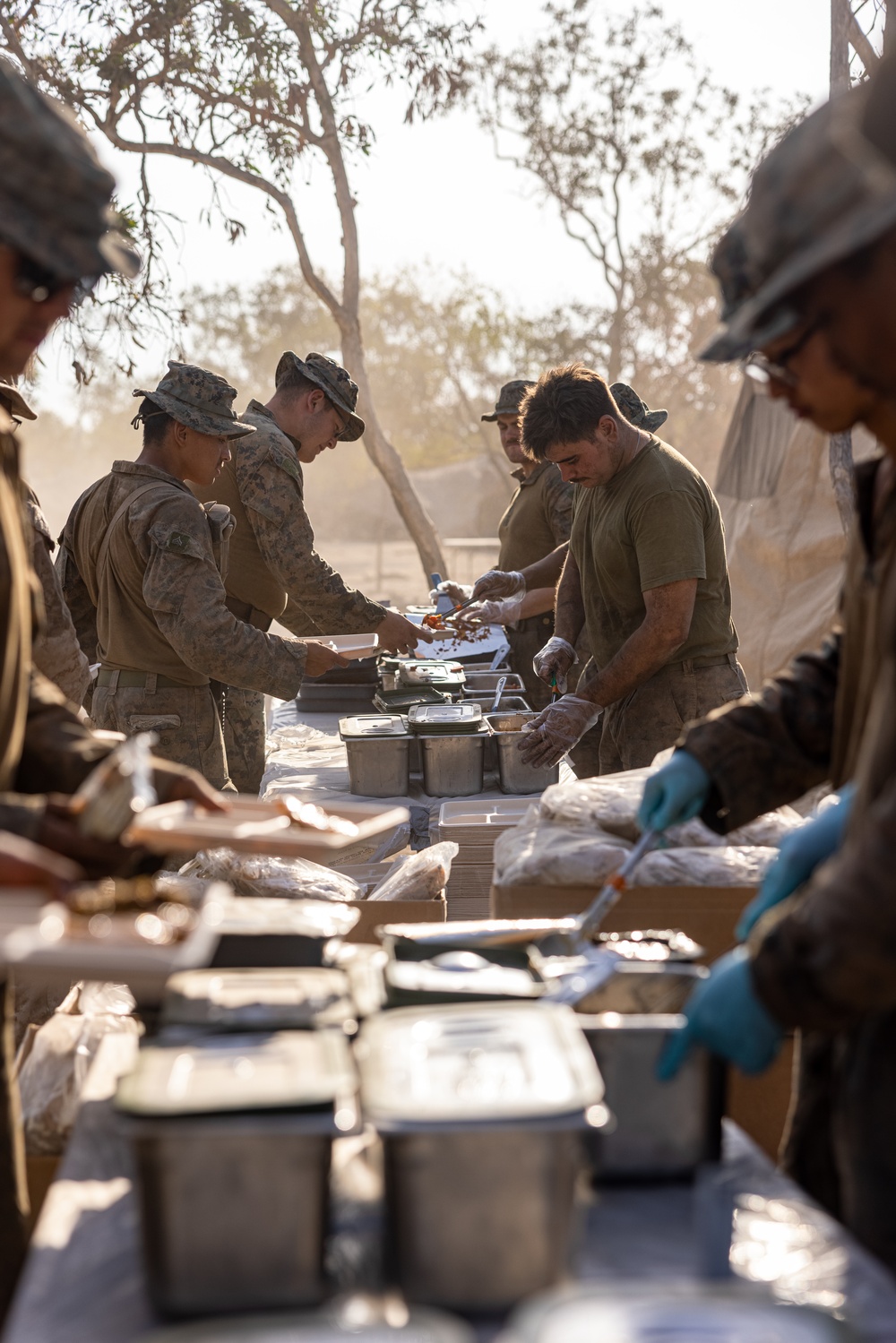 MRF-D 24.3: 2nd Bn., 5th Marines (Rein.), Marines eat hot chow during Exercise Predator’s Run 24
