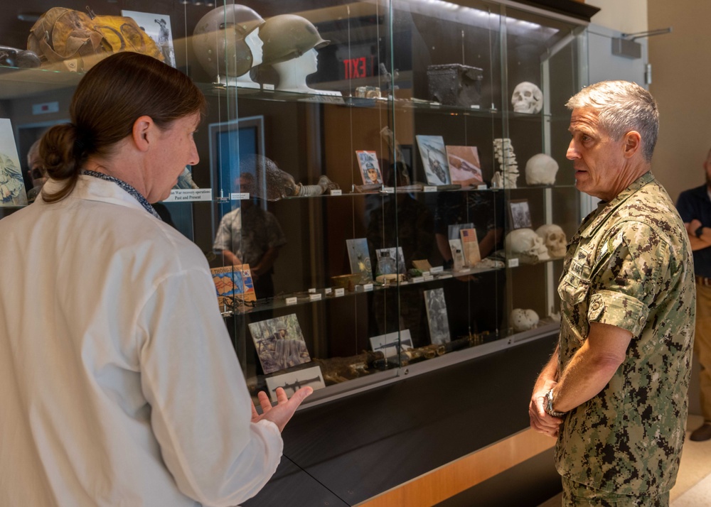 Adm. Steve Koehler tours the Defense POW/MIA Accounting Agency's facility on JBPHH