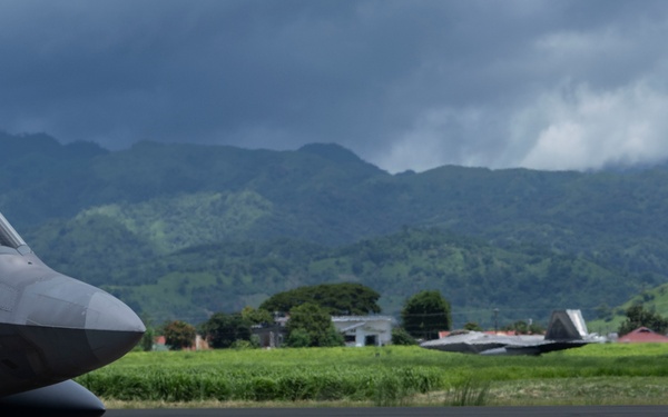 U.S. F-22s Land at Basa Air Base, Philippines during DFE operations