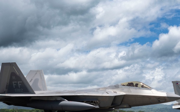 U.S. F-22s Land at Basa Air Base, Philippines during DFE operations