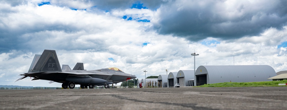 U.S. F-22s Land at Basa Air Base, Philippines during DFE operations