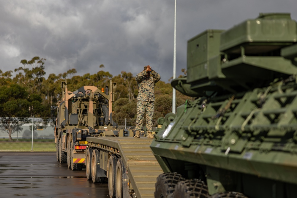 U.S. Marines with 1st LAR Bn. prepare equipment for Exercise Predator’s Run 24