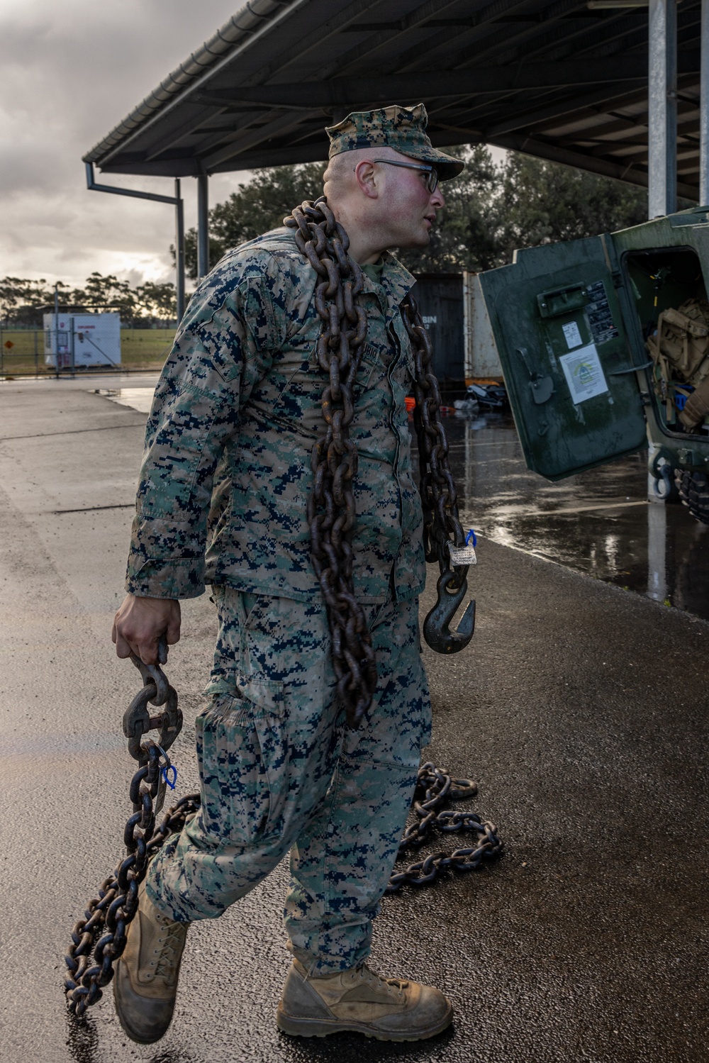 U.S. Marines with 1st LAR Bn. prepare equipment for Exercise Predator’s Run 24