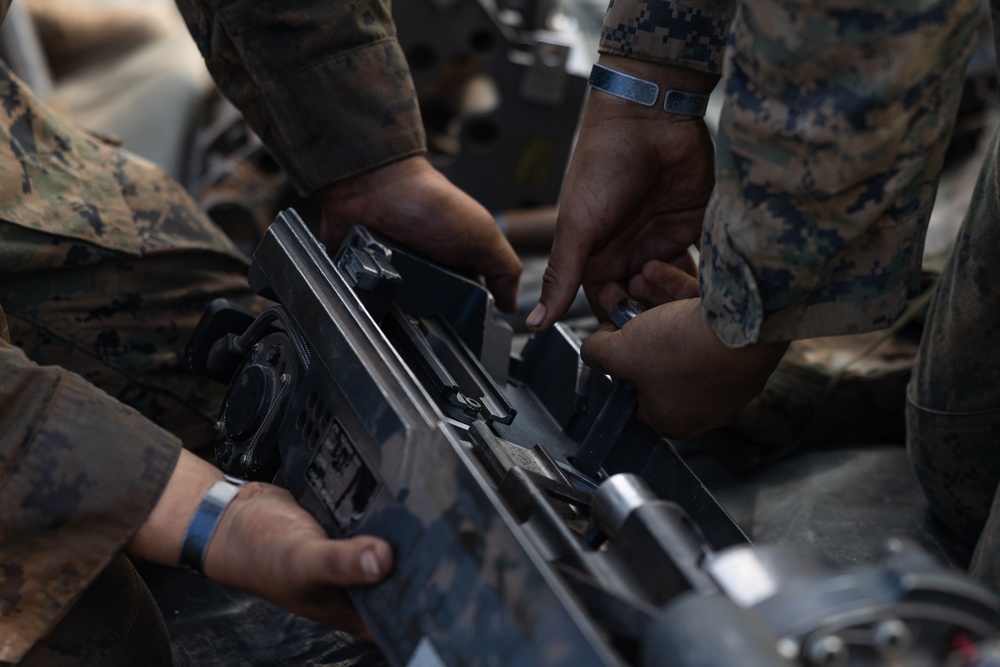 1st LAR Bn. performs weapons maintenance during Exercise Predator’s Run 24