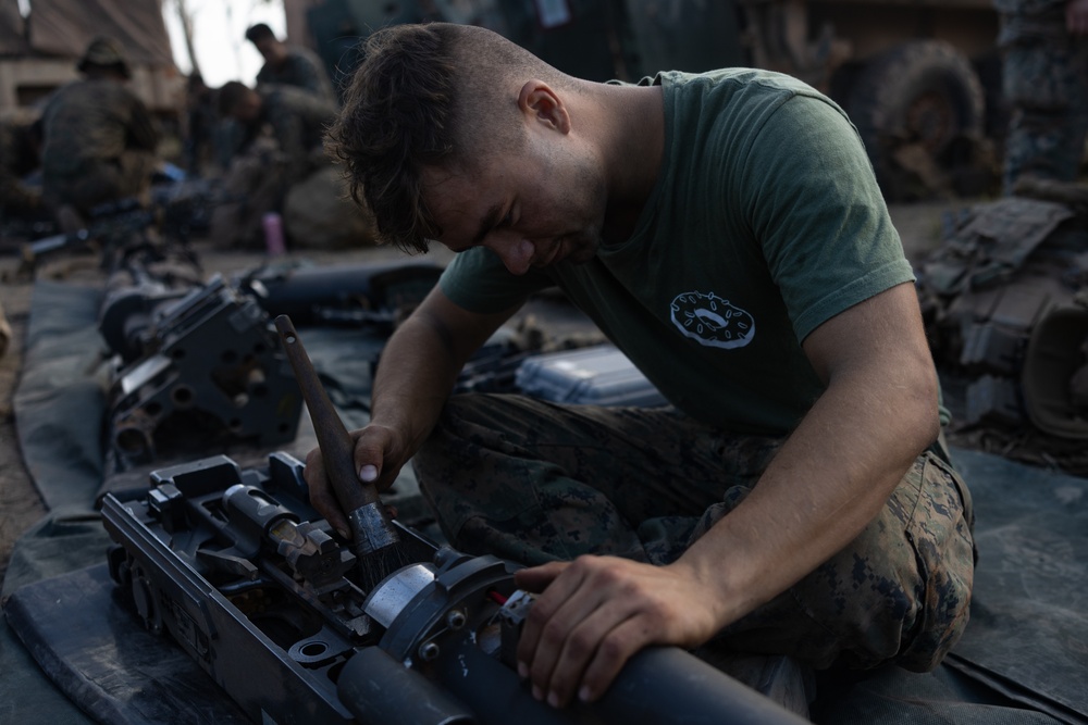 1st LAR Bn. performs weapons maintenance during Exercise Predator’s Run 24