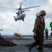 Abraham Lincoln receives cargo during a vertical replenishment
