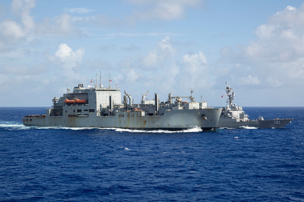 Abraham Lincoln receives cargo during a vertical replenishment