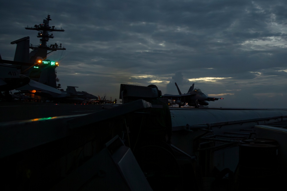 Abraham Lincoln conducts routine flight operations