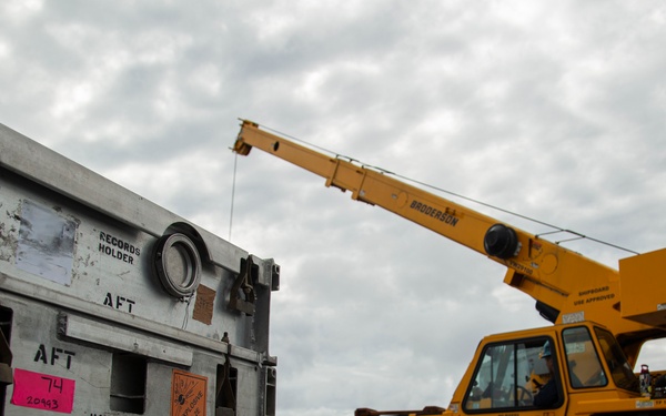 Abraham Lincoln conducts a RAM launcher upload