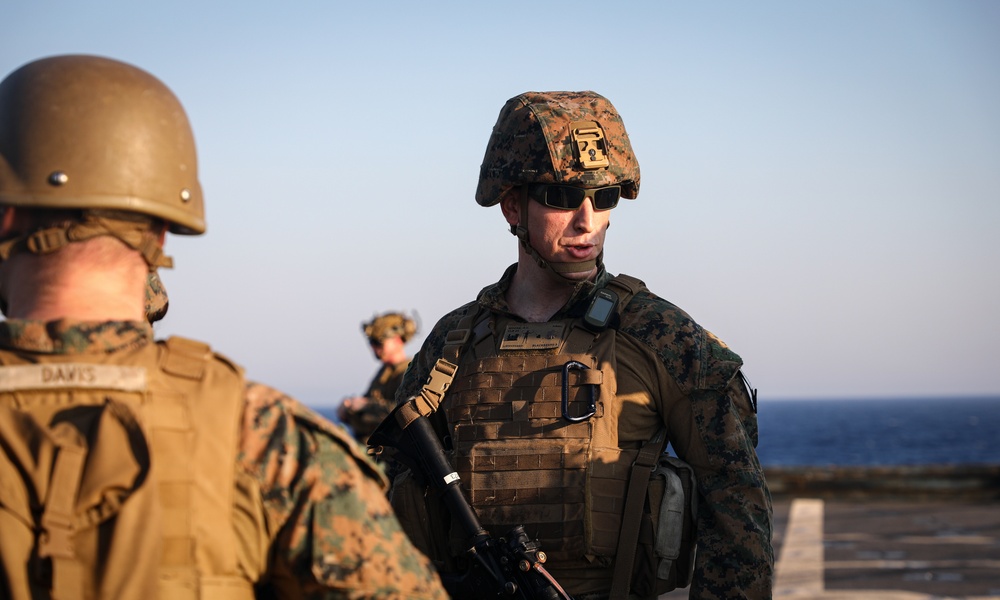 CLB 24, 24th MEU (SOC) Small Arms Qualifications Aboard the USS Oak Hill (LSD 51)