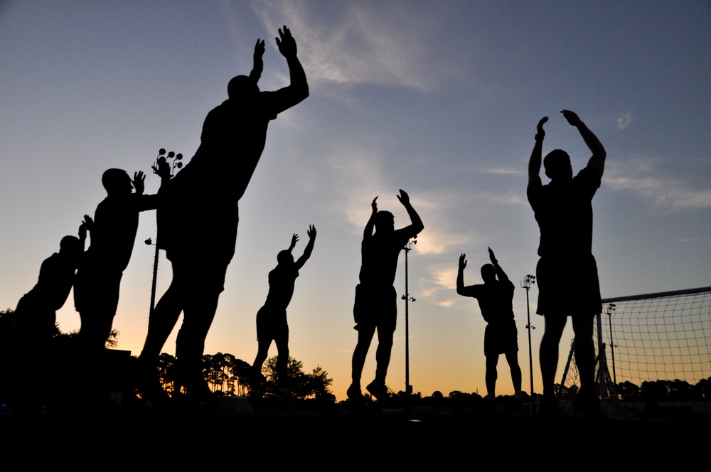 Army Reserve Signal Soldiers power through physical training