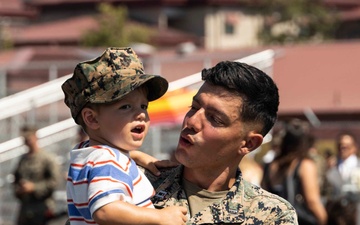 Elements of the 15th MEU return home from deployment aboard USS Somerset